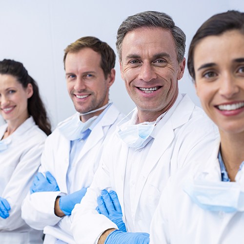 Smiling dental team 