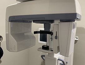 CT cone beam scanner with grey background