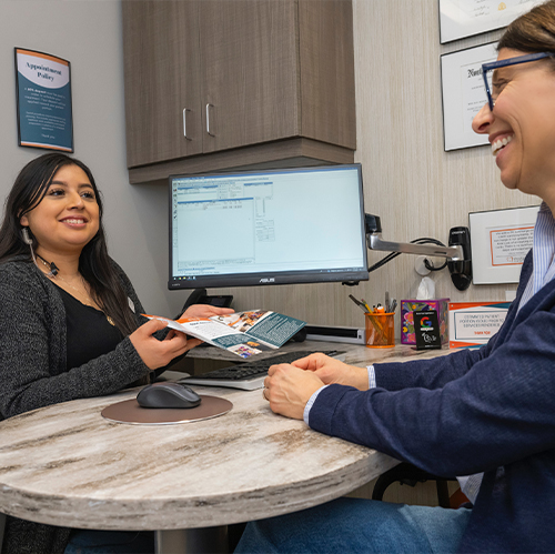 Patient at consultation in dental office