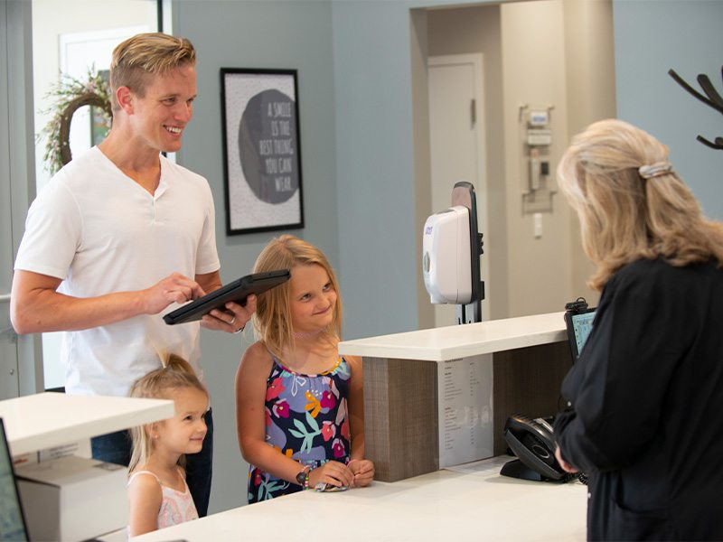 Dental office reception desk