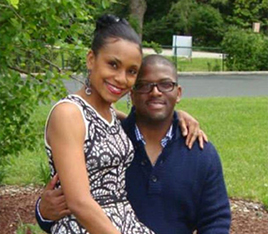 Doctor Christian sitting outside with his wife