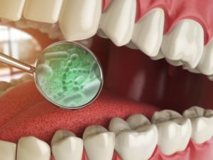 3D illustration of oral bacteria 