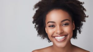 Portrait of smiling woman with beautiful teeth