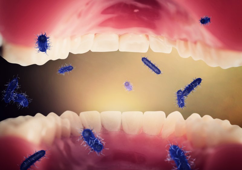 digital image of bacteria in the mouth